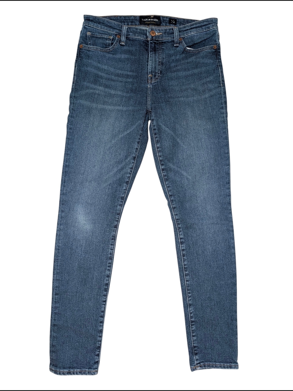 Lucky Brand Women's Ava 6/28 Classic Skinny Jeans Medium Blue Wash Subtle Wear